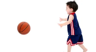 Little boy with basketball