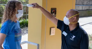 Wearing a Mask at a branch