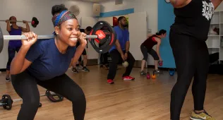 woman lifting weights