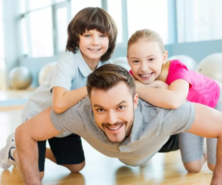 Dad with little girls
