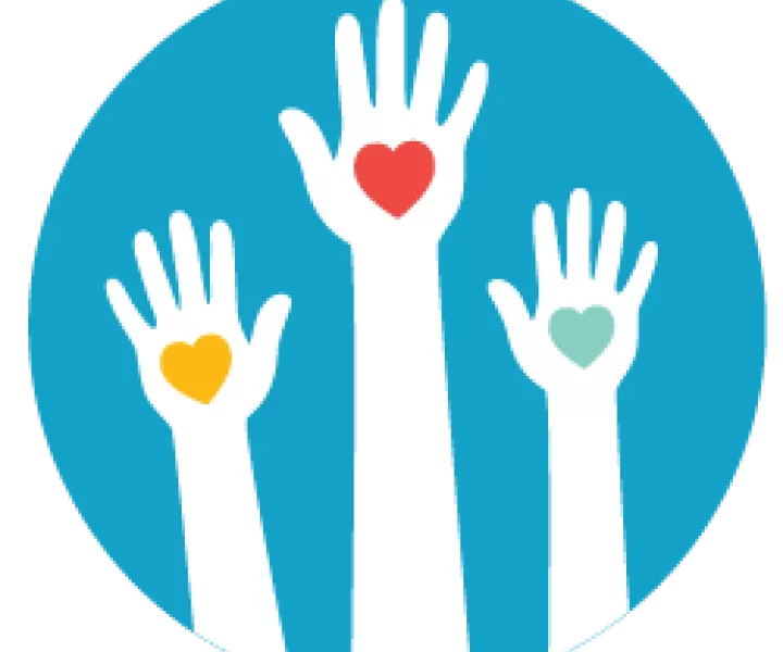 Raised hands for fundraising