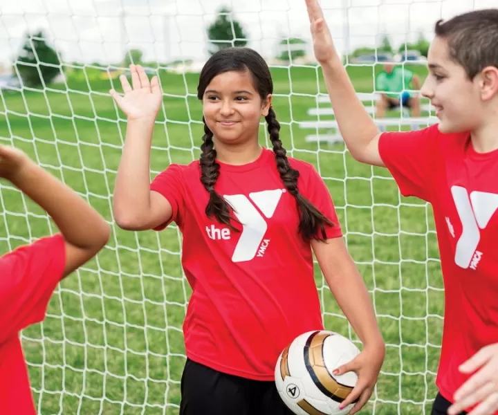 High fives with soccer